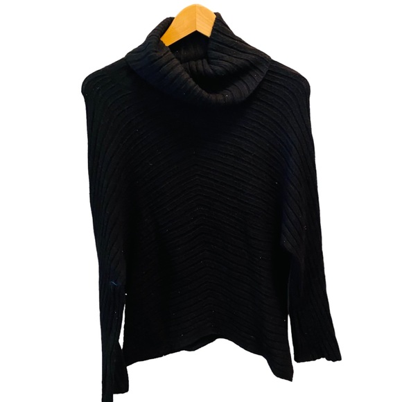 Krimson Klover Sweaters - KRIMSOM KLOVER Black Ribbed Turtleneck Pullover